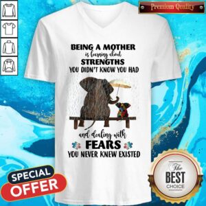 Alternative view of Funny Elephant Being A Mother Strengths Autism Shirt