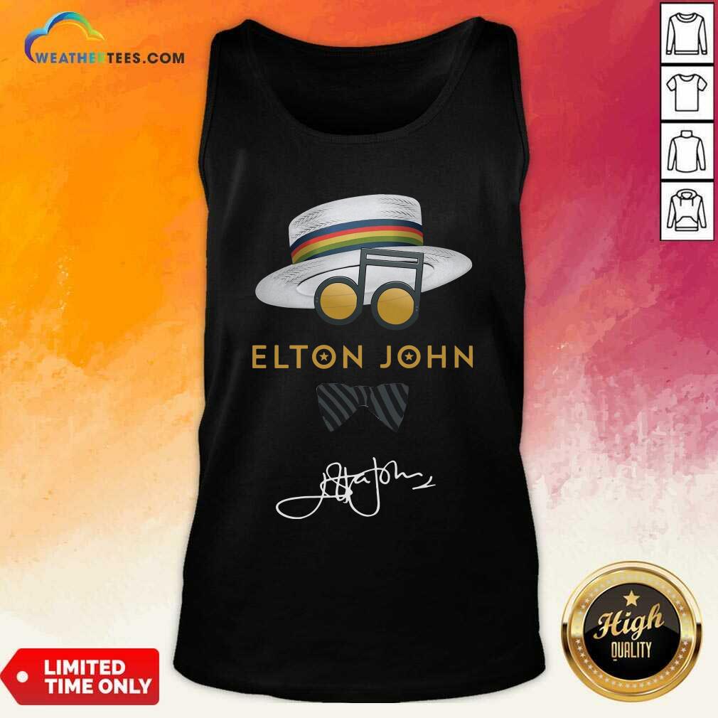 Funny Elton John Hat Signature Shirt - Image 4