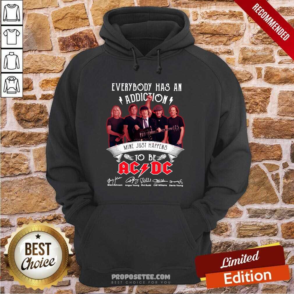 Funny Everybody Has An Addiction Mine Just Happens To Be ACDC Signatures Shirt - Image 5