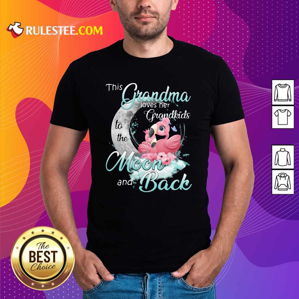 Funny Flamingo This Grandma Loves Her Grandkids To The Moon And Back Shirt