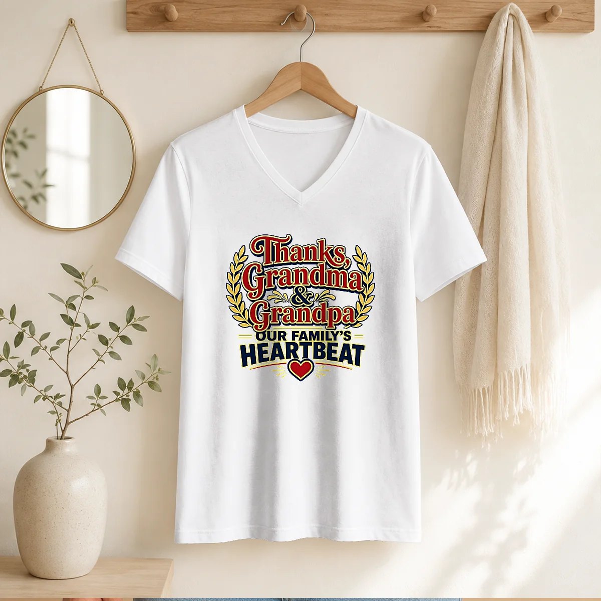 Funny Grandparents Day Typography Thanks For Family Gratitud Shirt - Image 7