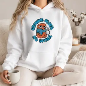 Alternative view of Funny Growing Older No Wiser Aging Coffee Lover Shirt