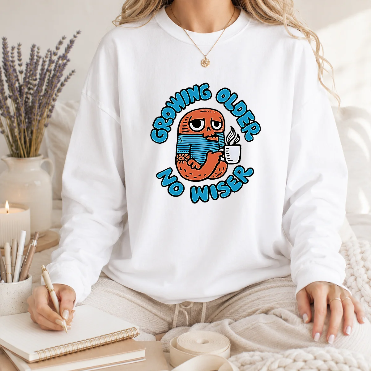 Funny Growing Older No Wiser Aging Coffee Lover Shirt - Image 3
