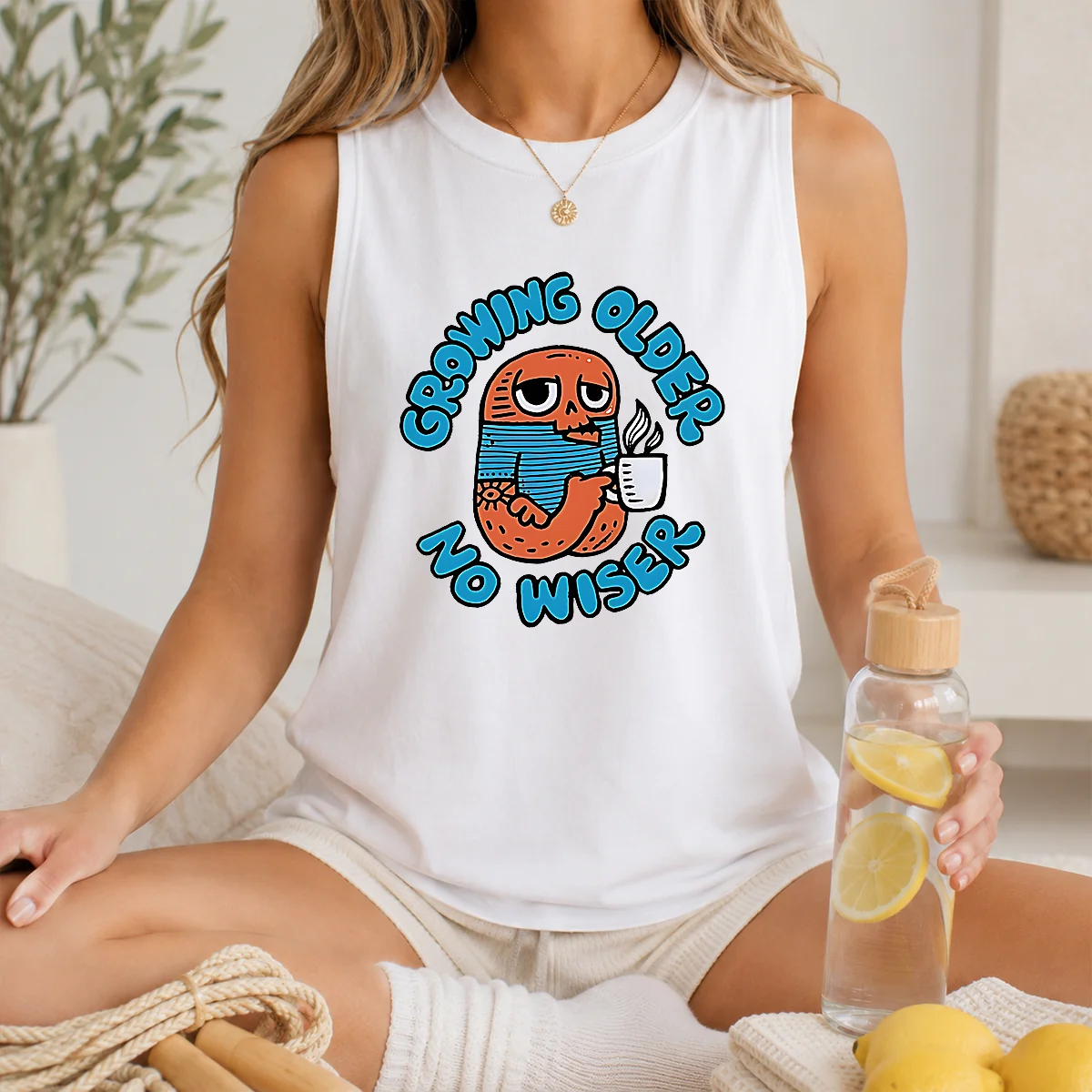 Funny Growing Older No Wiser Aging Coffee Lover Shirt - Image 6