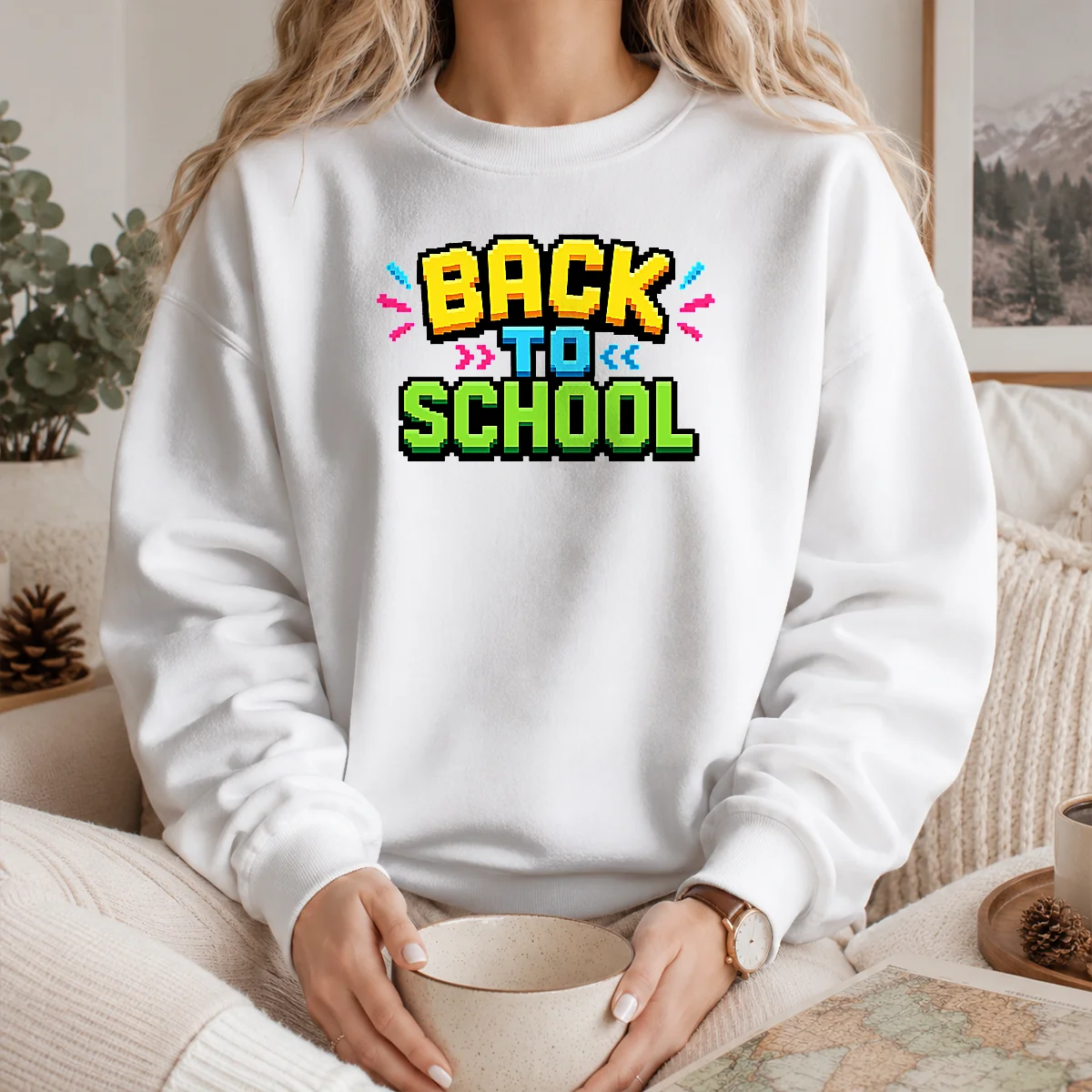 Funny Grunge Paint Splatter Back To School Backpack Pencil Shirt - Image 5