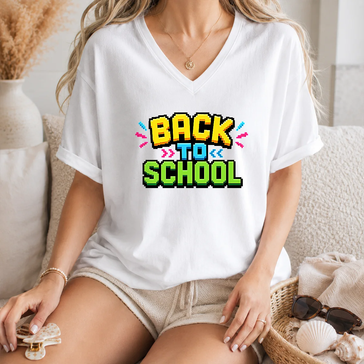 Funny Grunge Paint Splatter Back To School Backpack Pencil Shirt - Image 7