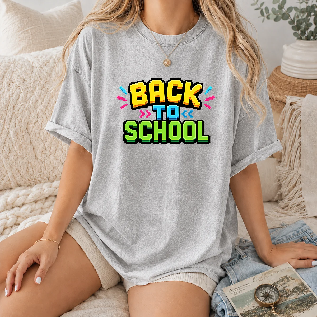 Funny Grunge Paint Splatter Back To School Backpack Pencil Shirt - Image 8