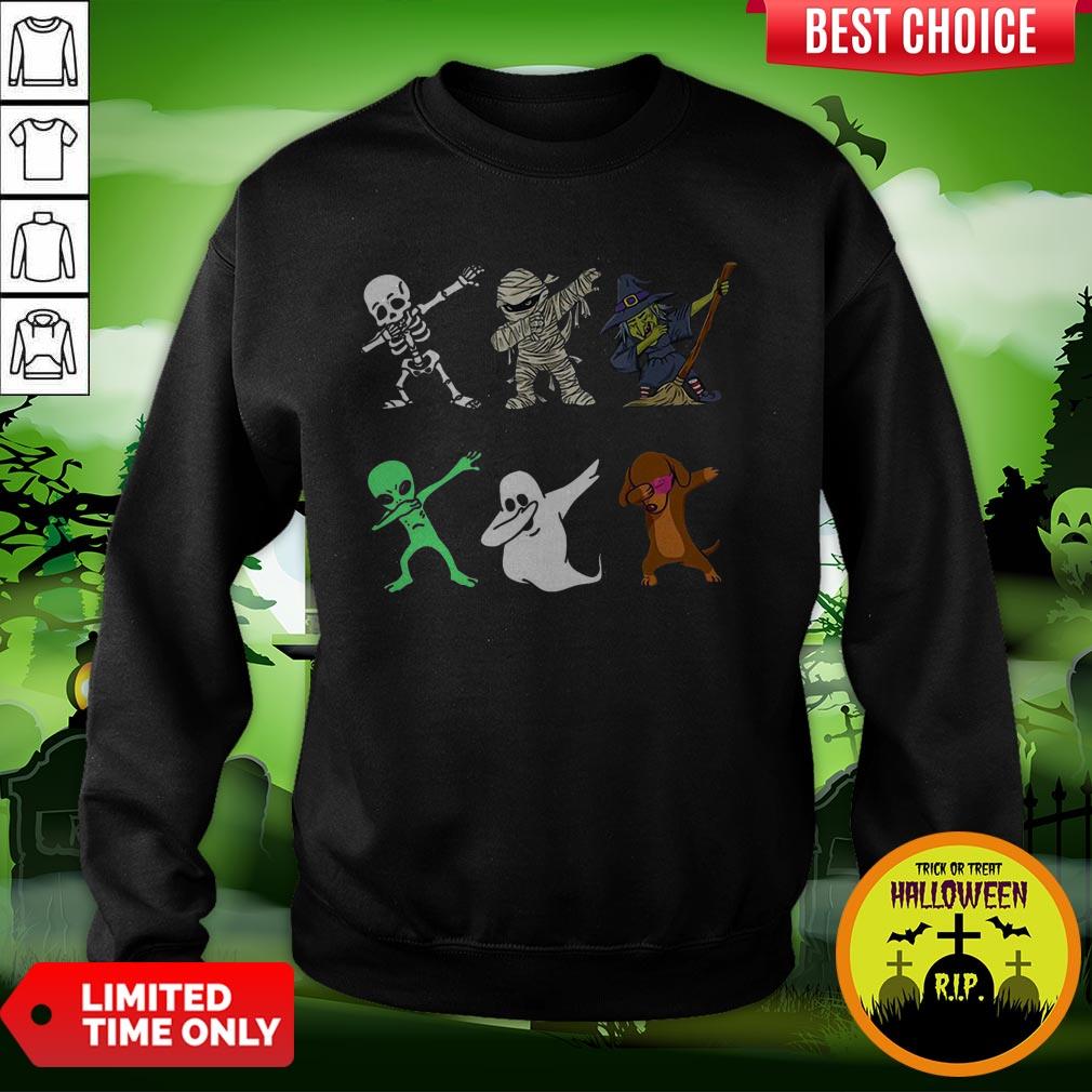 Funny Halloween Dachshund Dabbing Halloween 2020 Shirt - Image 4