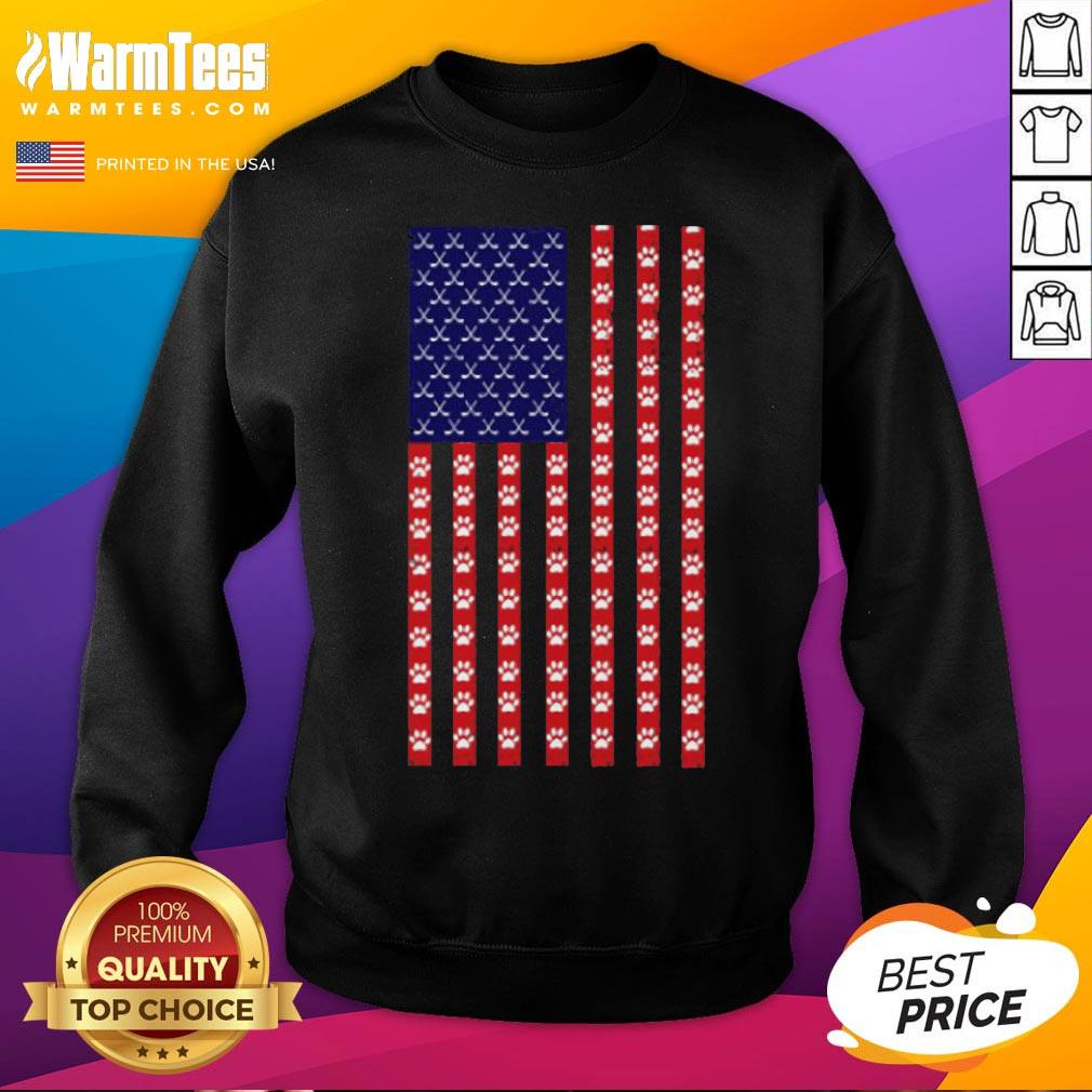 Funny Hockey Dog Lover American Flag Unisex Shirt - Image 4