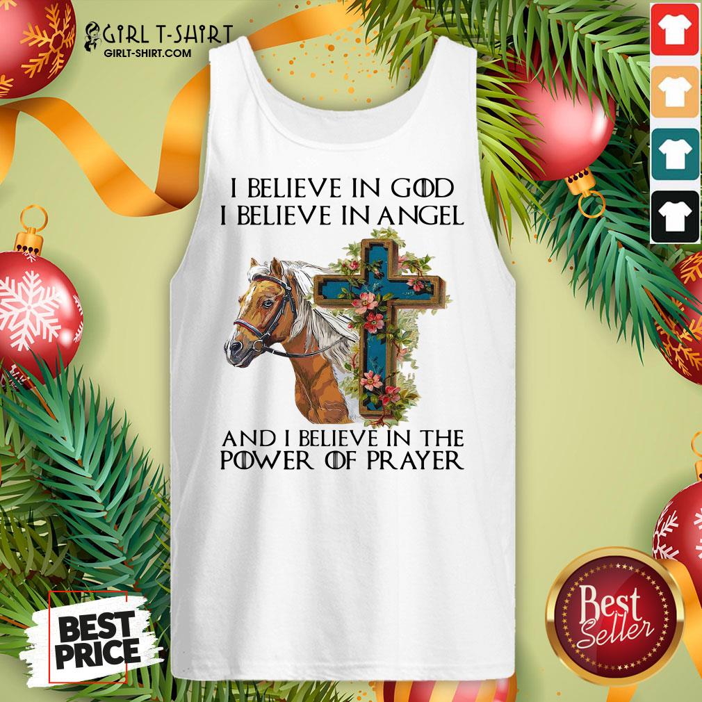 Funny Horse I Believe In God I Believe In Angel And I Believe In The Power Of Prayer Shirt - Image 3