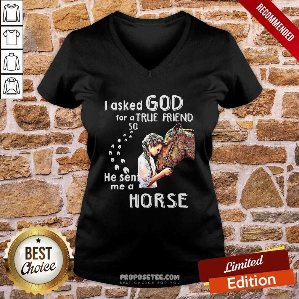 Funny I Asked God For A True Friend So He Sent Me A Horse Shirt - Image 3
