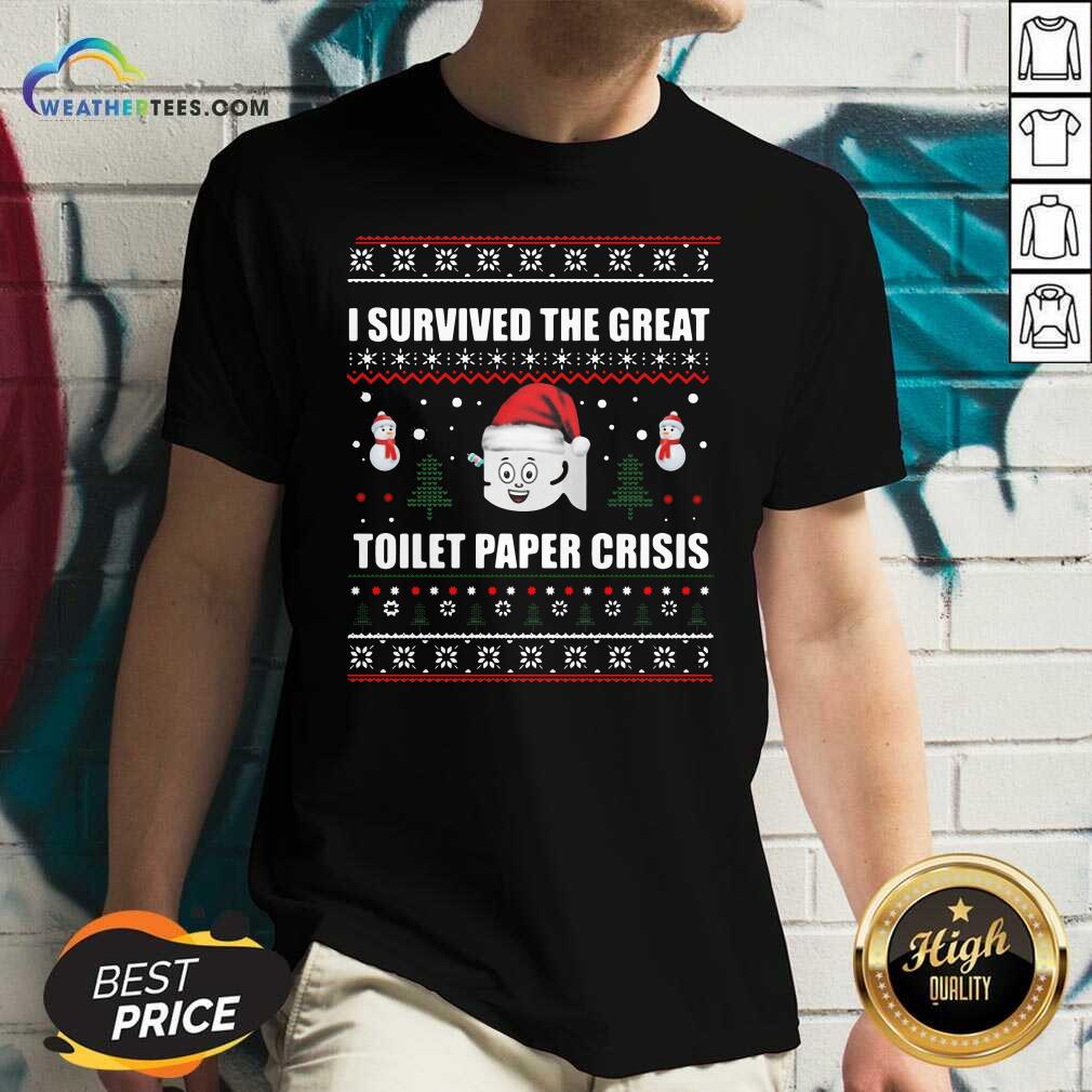 Funny I Survived The Great Toilet Paper Crisis Ugly Christmas Shirt