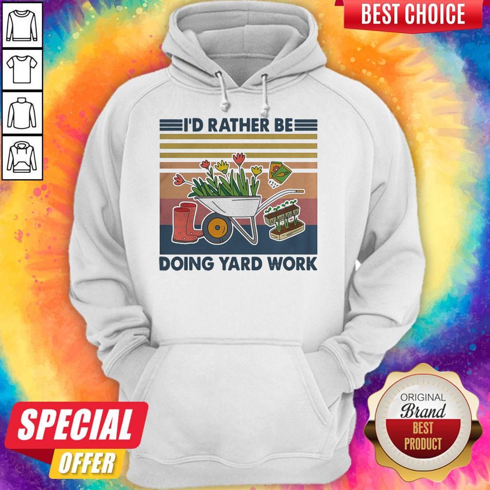 Funny Id Rather Be Doing Yard Work Vintage Retro Shirt - Image 5