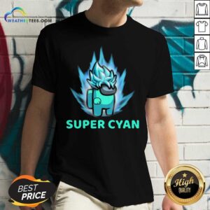 Alternative view of Funny Imposter Among Us Super Cyan Shirt