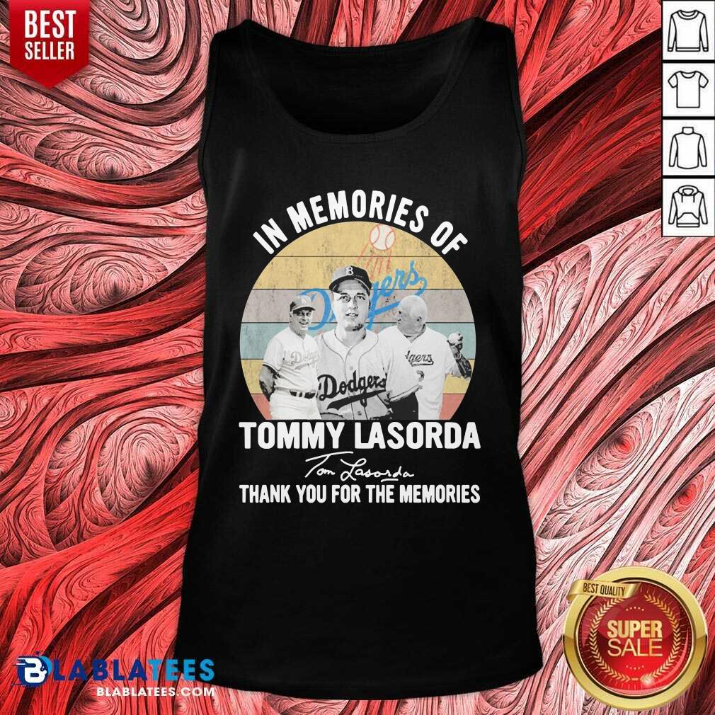 Funny In Memories Of Tommy Lasorda Thank You For The Memories Signatures Vintage Shirt - Image 3