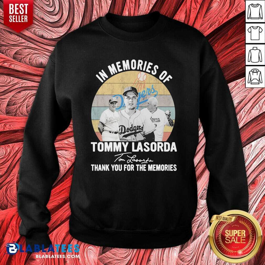 Funny In Memories Of Tommy Lasorda Thank You For The Memories Signatures Vintage Shirt - Image 4