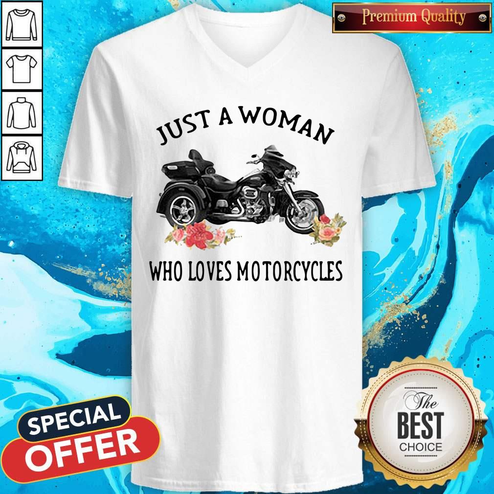 Funny Just A Woman Who Loves Motorcycles Shirt - Image 3