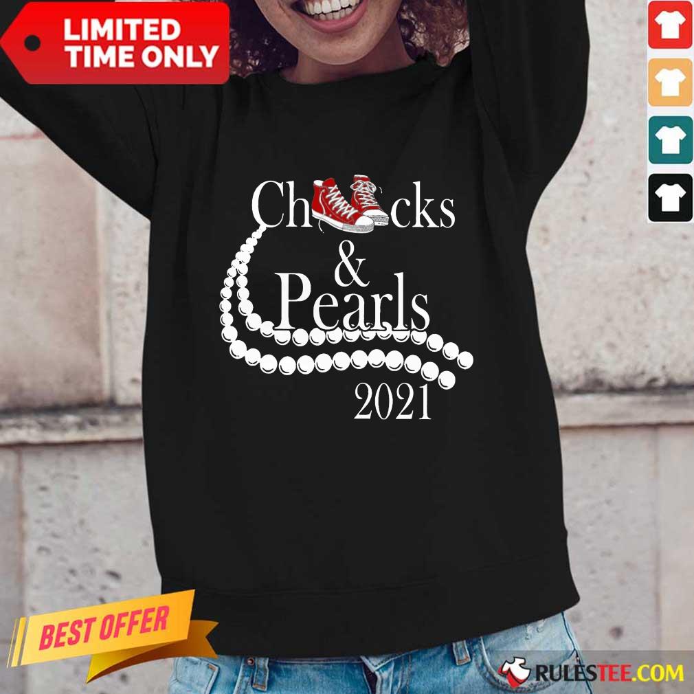 Funny Kamala Harris Chucks And Pearls 2021 Shirt - Image 2