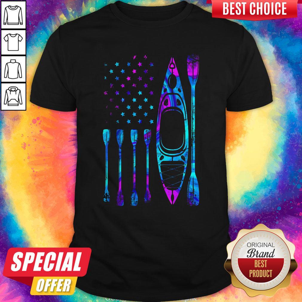 Funny Kayaking American Flag Shirt