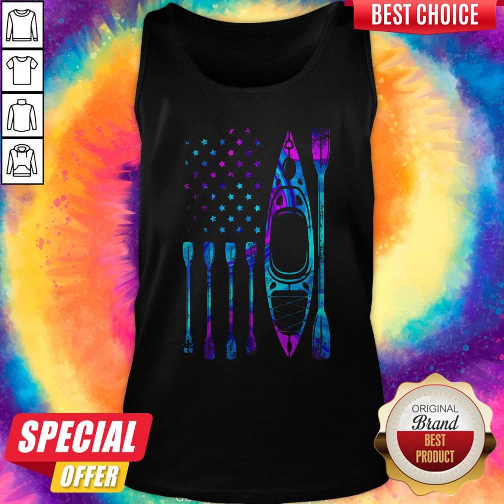 Funny Kayaking American Flag Shirt - Image 3