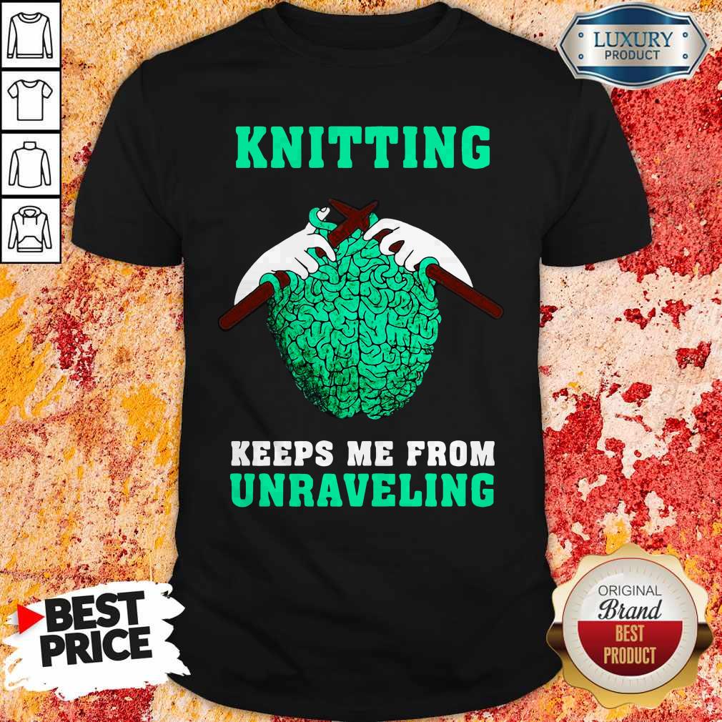Funny Knitting Keeps Me From Unaraveling Halloween Shirt