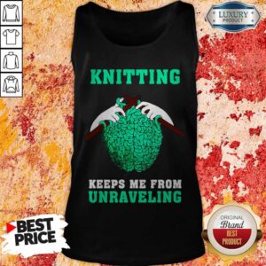 Alternative view of Funny Knitting Keeps Me From Unaraveling Halloween Shirt