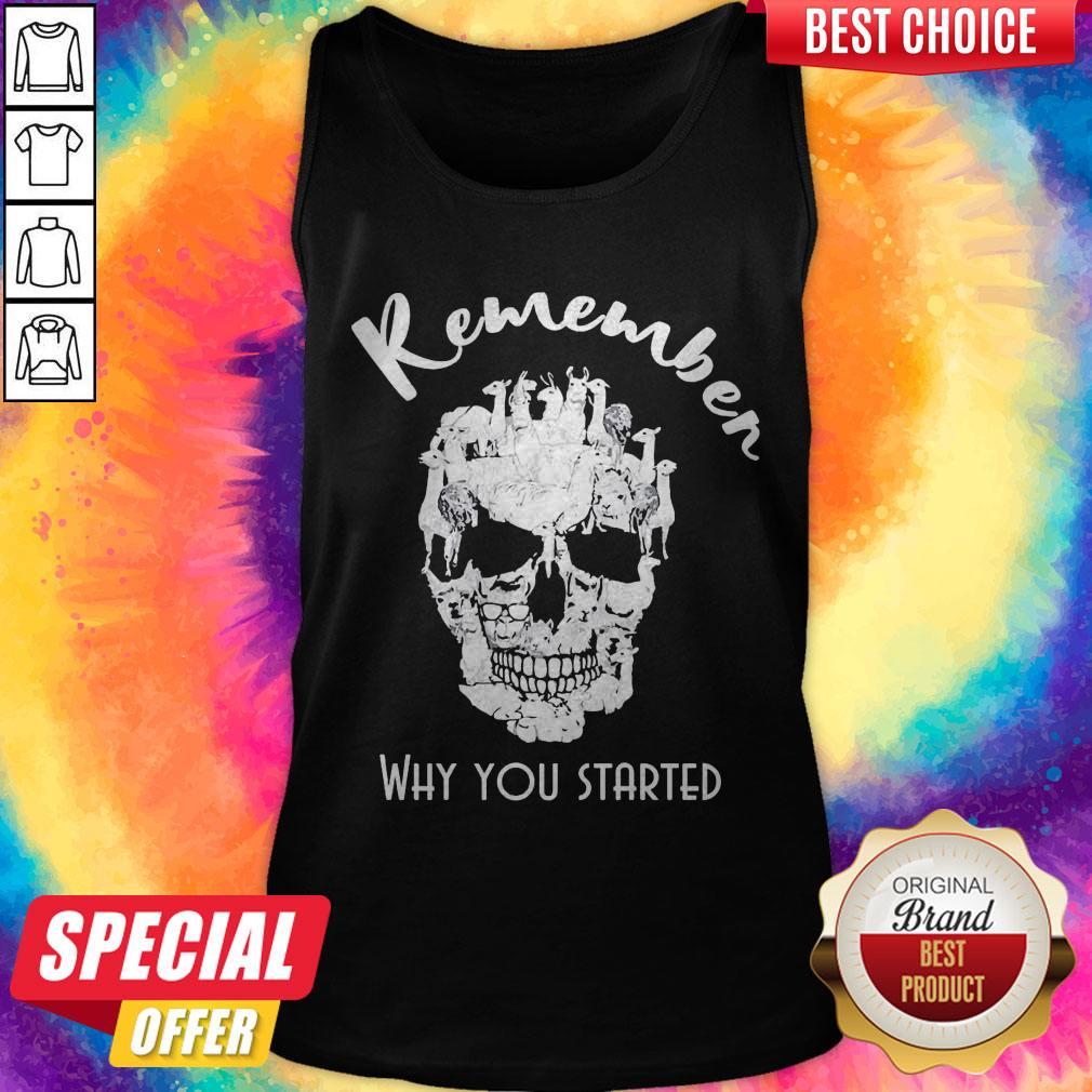 Funny Llama Skull Remember Why You Started Halloween Shirt - Image 3