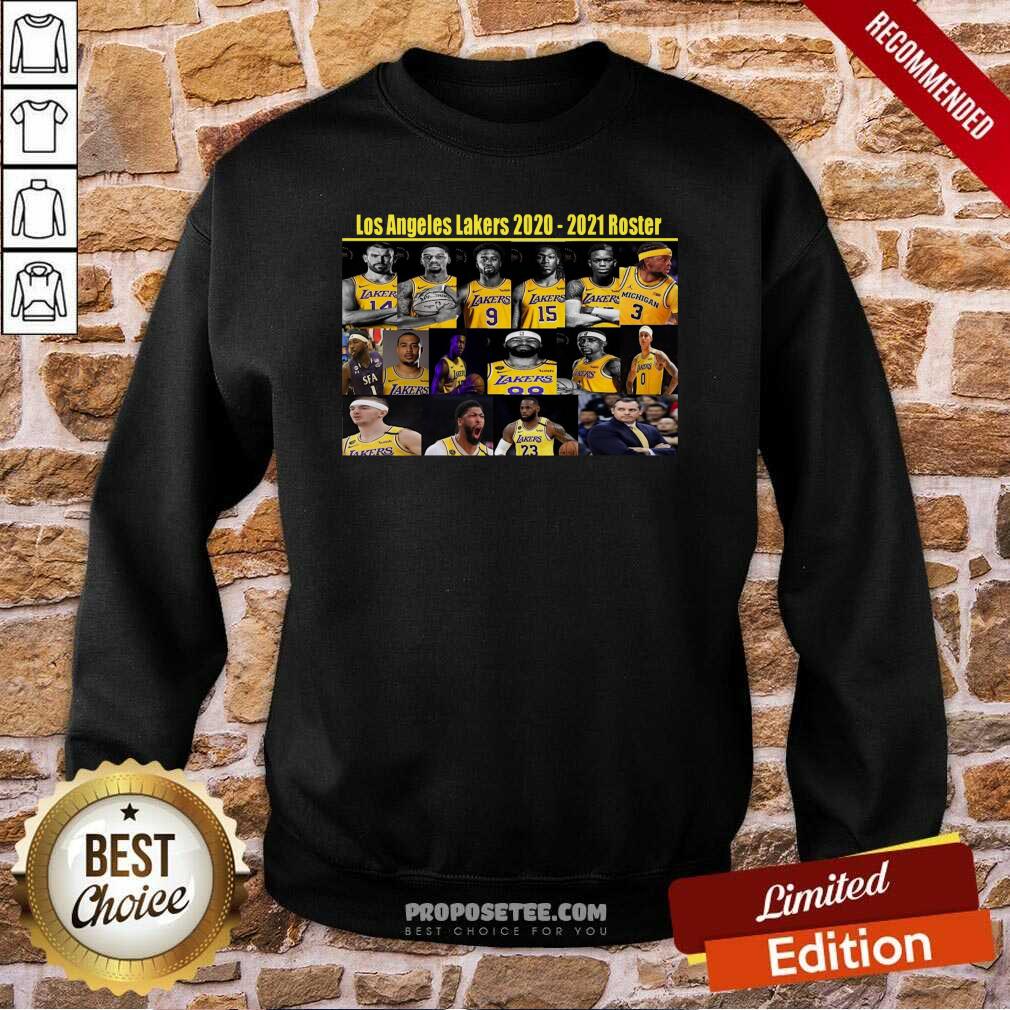 Funny Los Angeles Lakers 2020 2021 Roster Shirt - Image 4