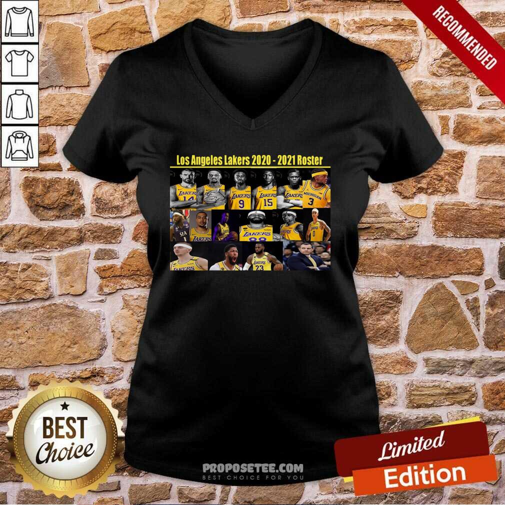 Funny Los Angeles Lakers 2020 2021 Roster Shirt - Image 2