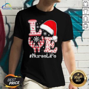 Alternative view of Funny Love Hat Santa And Reindeer #Nurselife Ugly Christmas Shirt