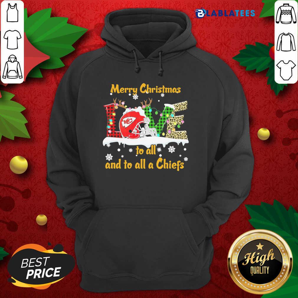 Funny Love Merry Christmas To All And To All A Kansas City Chiefs Shirt - Image 2