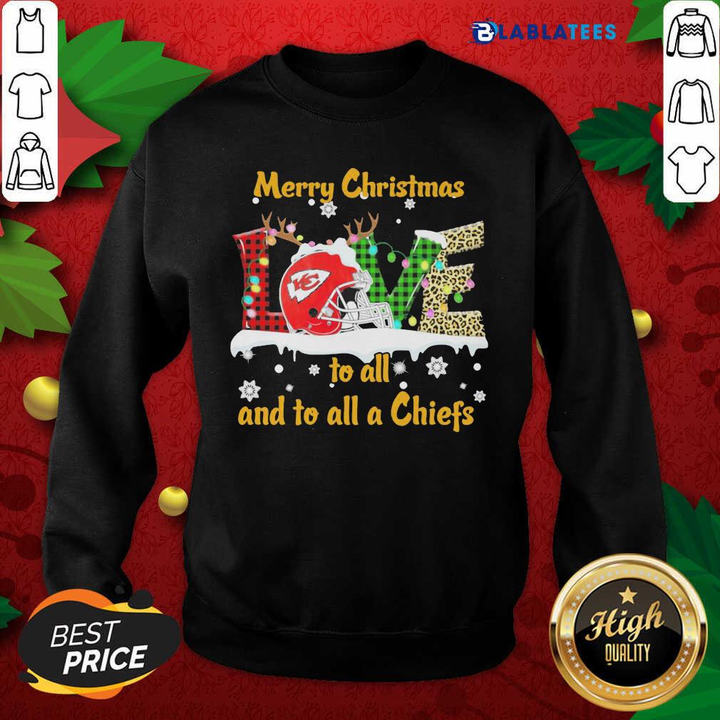 Funny Love Merry Christmas To All And To All A Kansas City Chiefs Shirt - Image 5