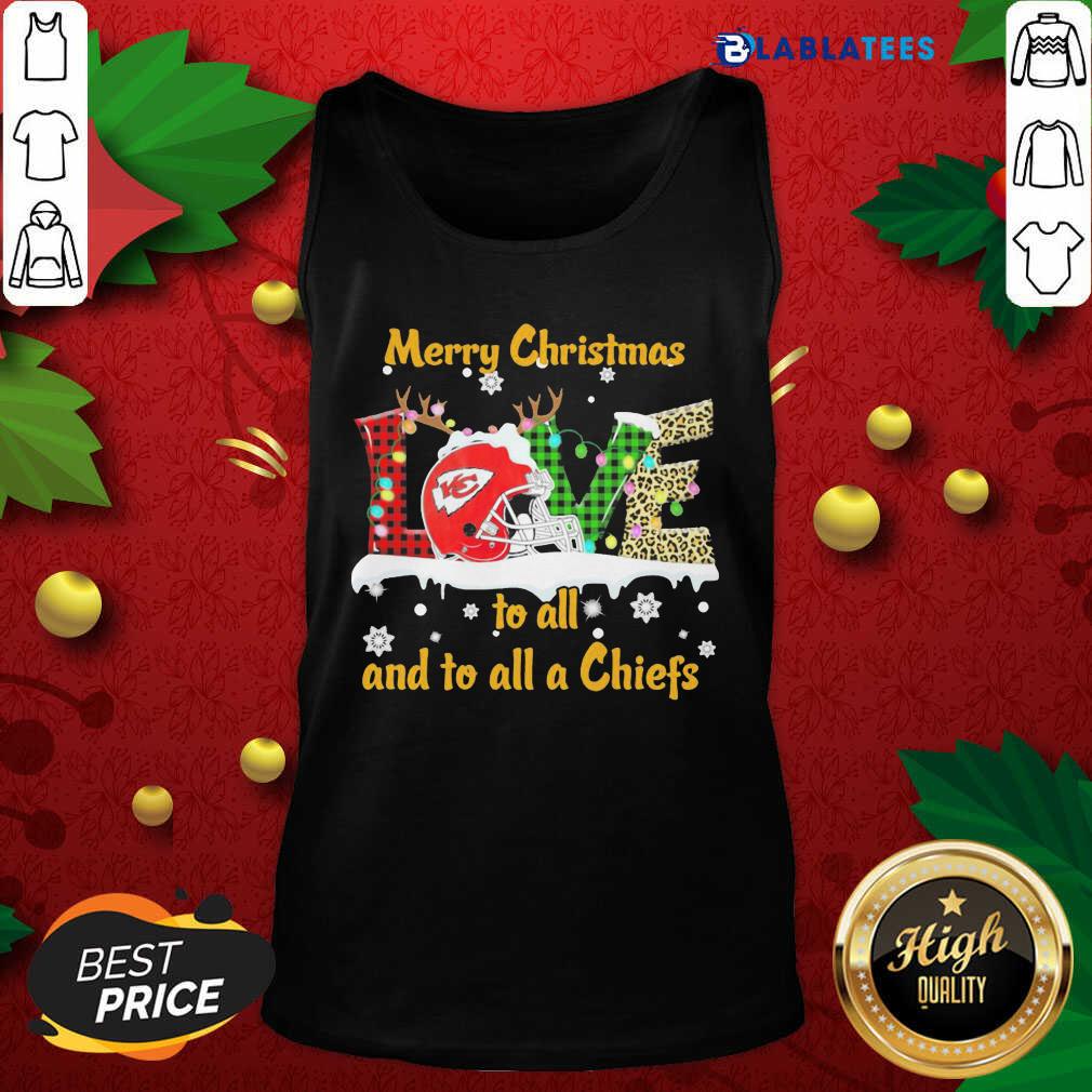 Funny Love Merry Christmas To All And To All A Kansas City Chiefs Shirt - Image 4