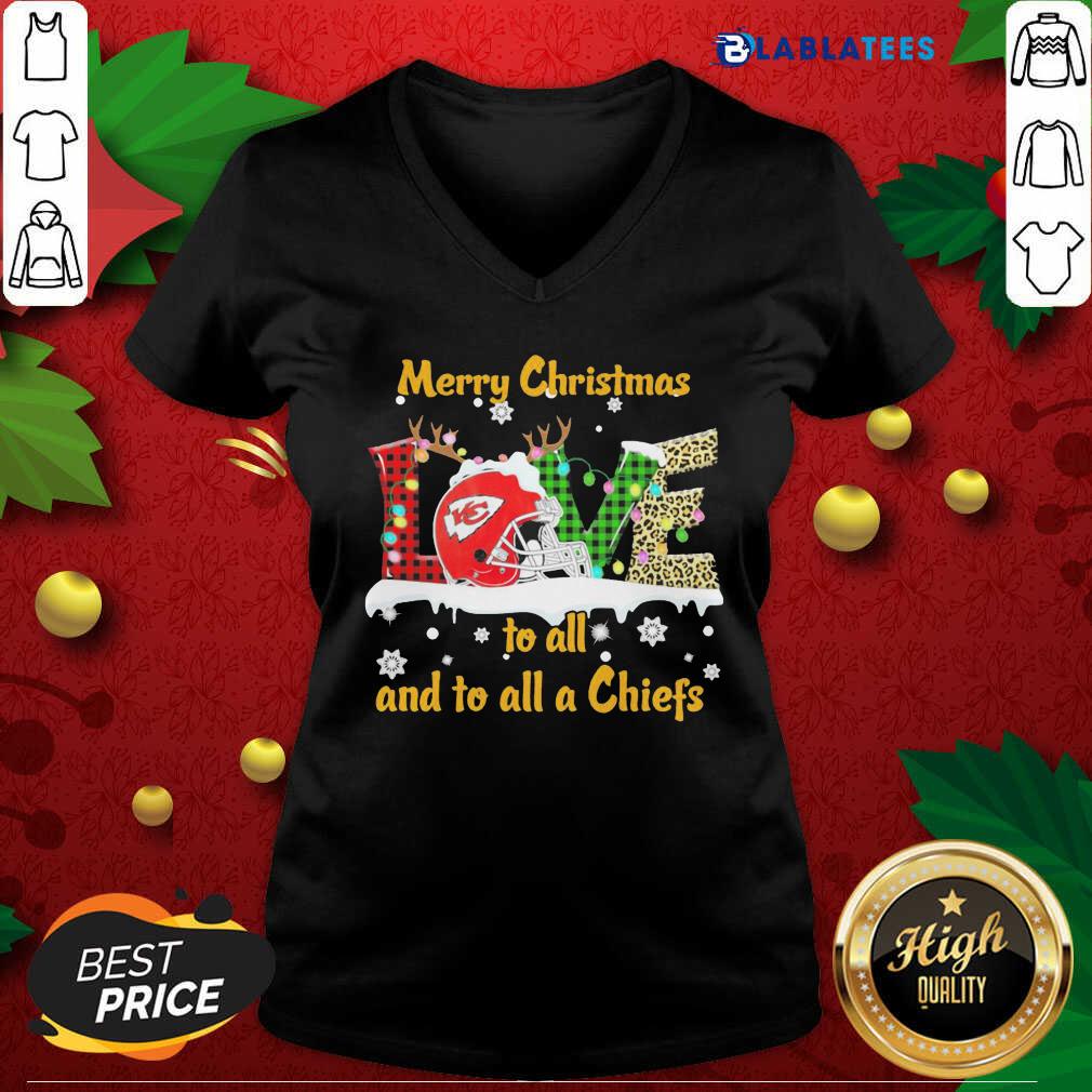 Funny Love Merry Christmas To All And To All A Kansas City Chiefs Shirt - Image 3