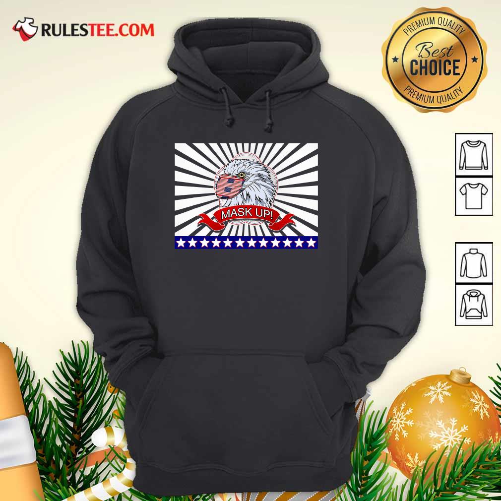 Funny Mask Up Fun And Patriotic Bald Eagle American Flag Shirt - Image 2