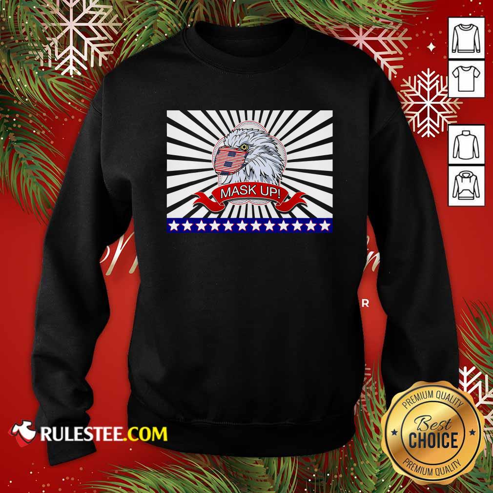 Funny Mask Up Fun And Patriotic Bald Eagle American Flag Shirt - Image 5