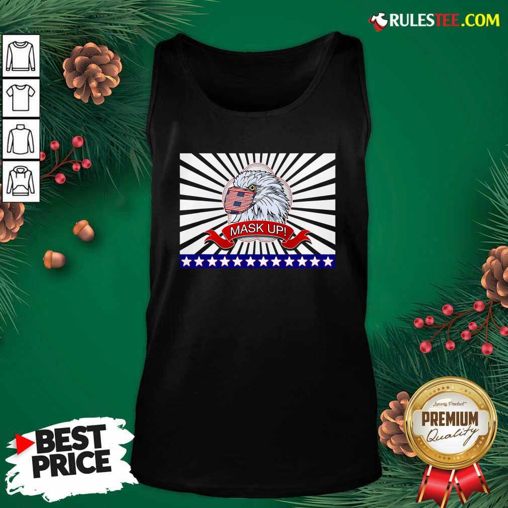 Funny Mask Up Fun And Patriotic Bald Eagle American Flag Shirt - Image 4