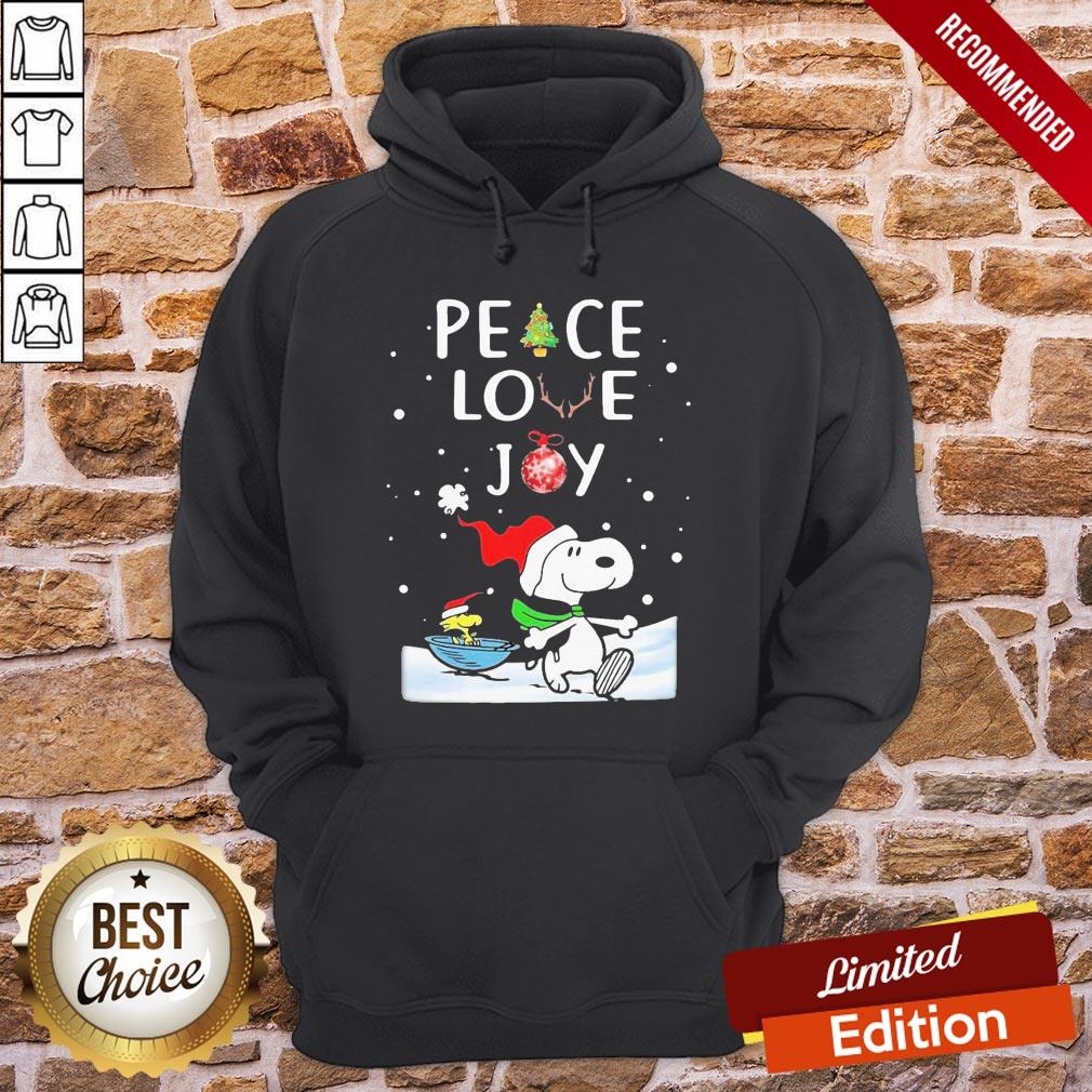 Funny Merry Christmas Peanuts Snoopy Peace Love Joy Shirt - Image 5