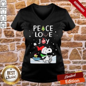 Alternative view of Funny Merry Christmas Peanuts Snoopy Peace Love Joy Shirt