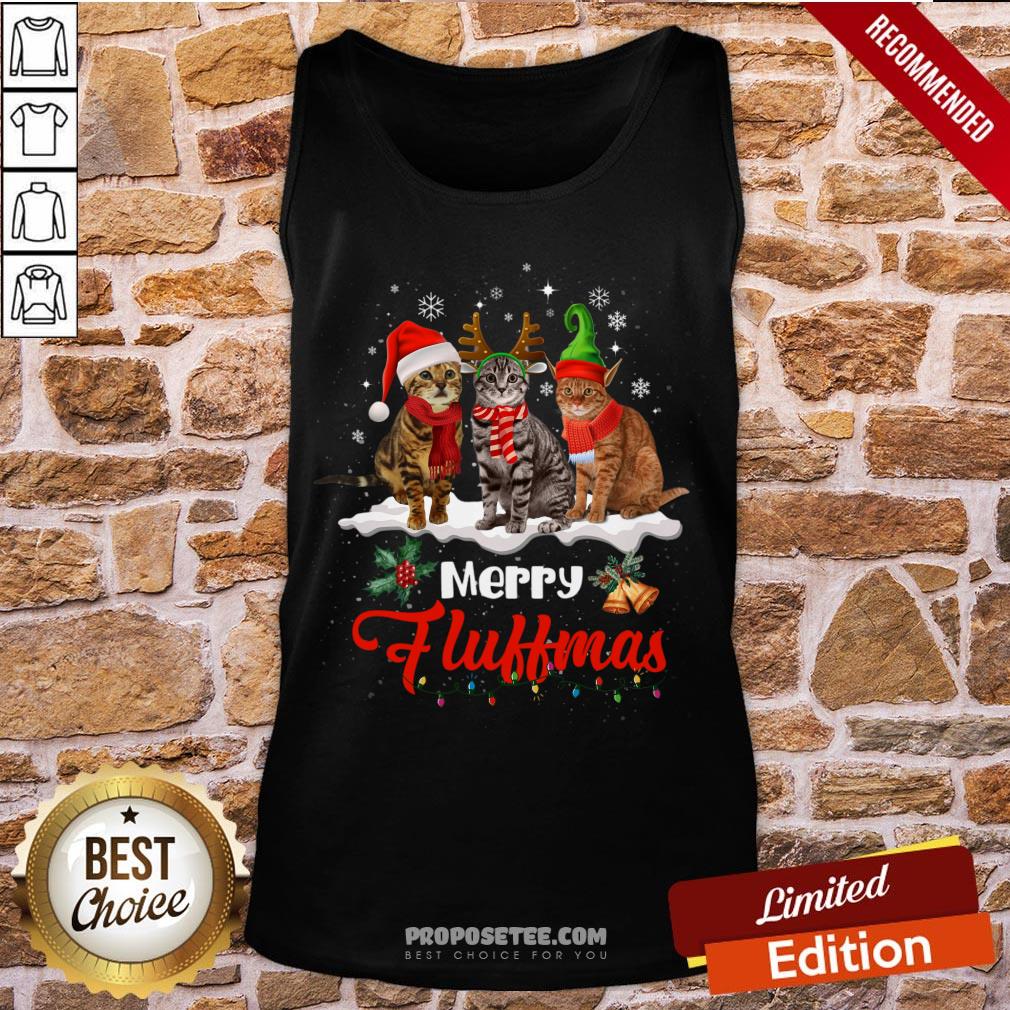 Funny Merry Fluffmas Cats Christmas Cat Lover Gift Reindeer Season Shirt - Image 4