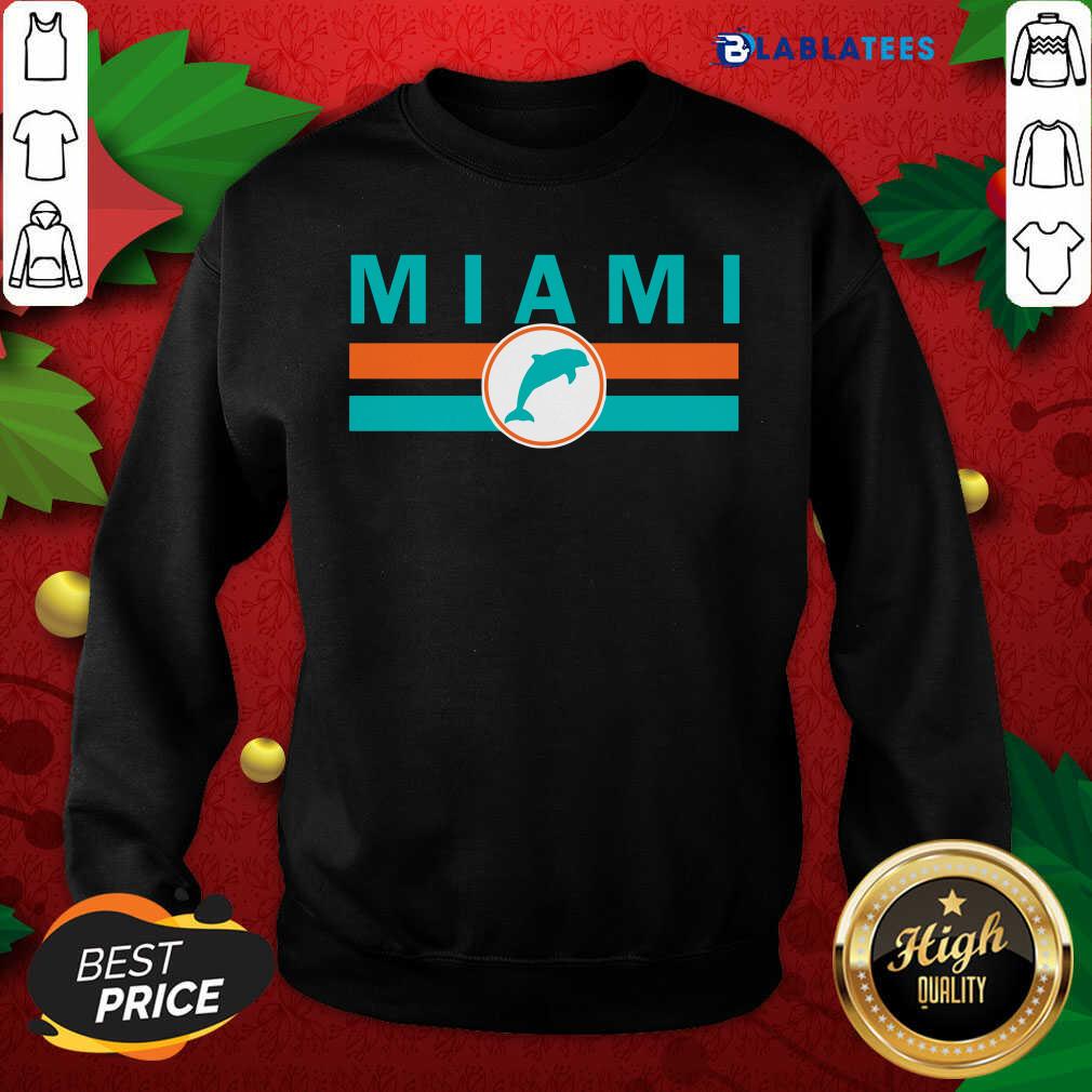 Funny MIA Miami Local Standard MIA Retro Dolphin Miami FL Shirt - Image 4