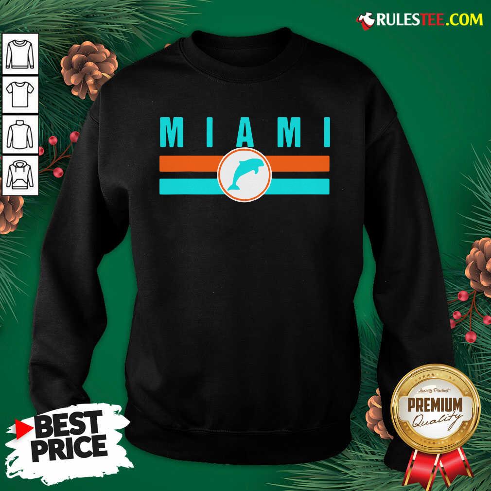 Funny MIA Miami Local Standard MIA Retro Dolphin Miami FL Shirt - Image 4