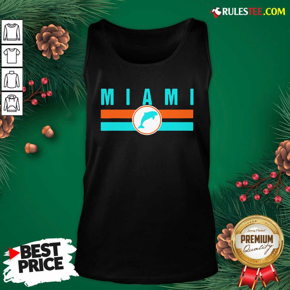 Funny MIA Miami Local Standard MIA Retro Dolphin Miami FL Shirt - Image 3