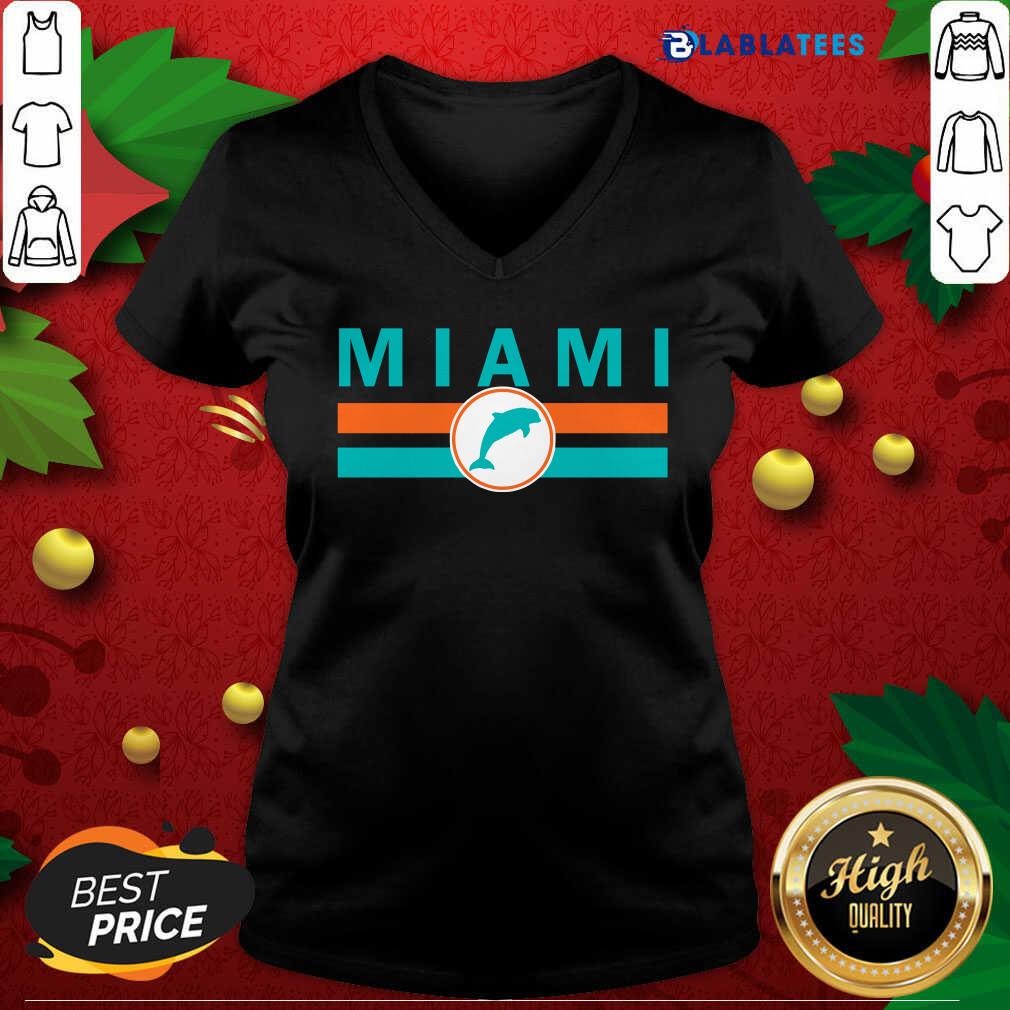 Funny MIA Miami Local Standard MIA Retro Dolphin Miami FL Shirt - Image 2