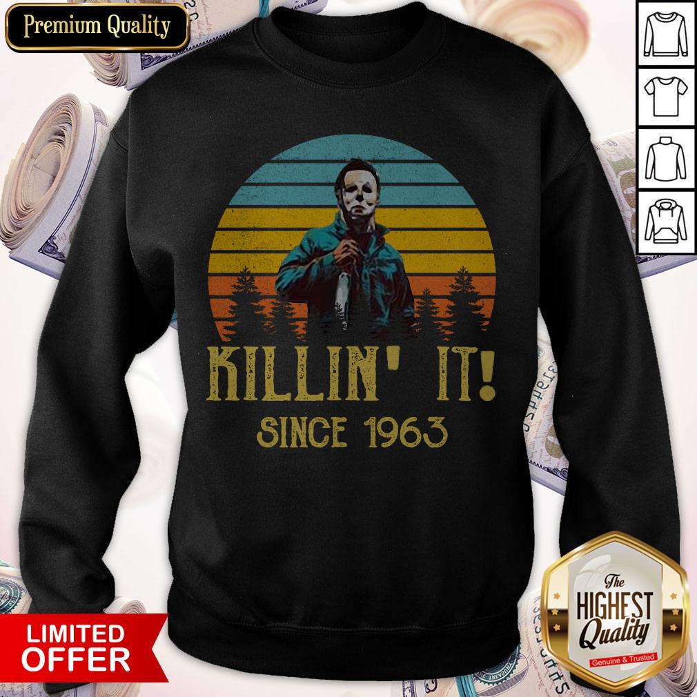 Funny Michael Myers Killin It Since 1963 Halloween Vintage Shirt - Image 4