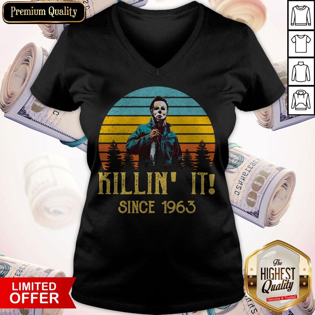 Funny Michael Myers Killin It Since 1963 Halloween Vintage Shirt - Image 2