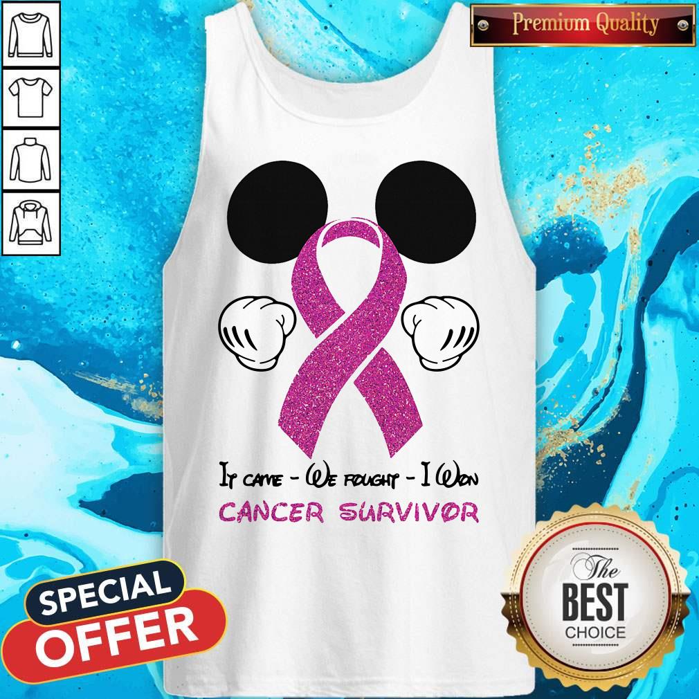 Funny Mickey Mouse If Carve We Fought I Won Cancer Survivor Shirt - Image 4