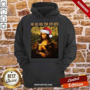 Alternative view of Funny Mona Lisa Ho Ho Hol Mir Ein Bier Christmas Sweat Shirt