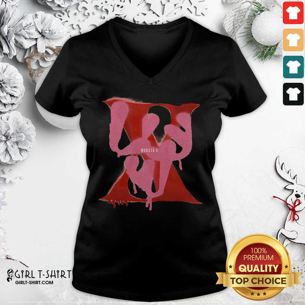 Funny Monsta X Merch Monsta X Spray Paint Luv Shirt - Image 2