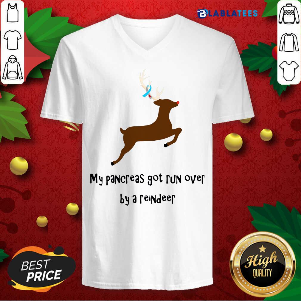 Funny My Pancreas Got Run Over By A Reindeer Shirt - Image 3